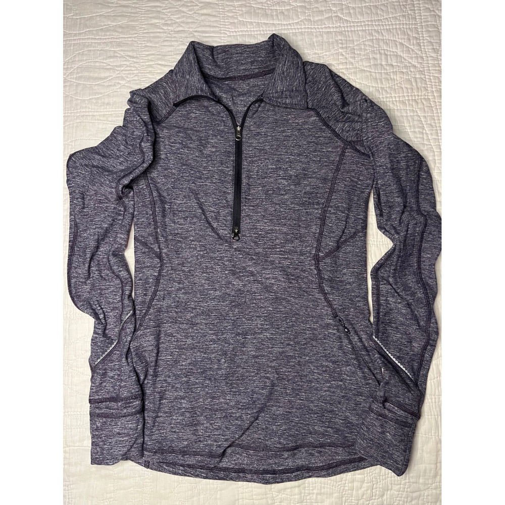 Lululemon Run Swiftly Tech 1/2 Zip Pullover Purple Heather Space Dye Size 6